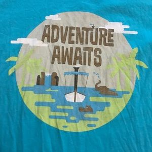 Disney Tops - Blue “Adventure Awaits” Jungle Cruise T-shirt Disney Tops - Blue “Adventure Awaits” Jungle Cruise T-shirt